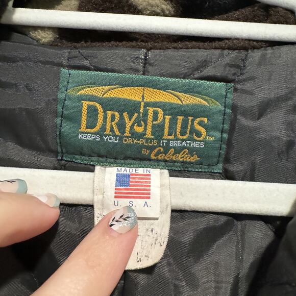 Vintage Cabelas Dry Plus Camo Fleece Coveralls Lined Made In USA Mens 2X - Picture 5 of 9